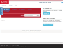 Tablet Screenshot of library.keene.edu